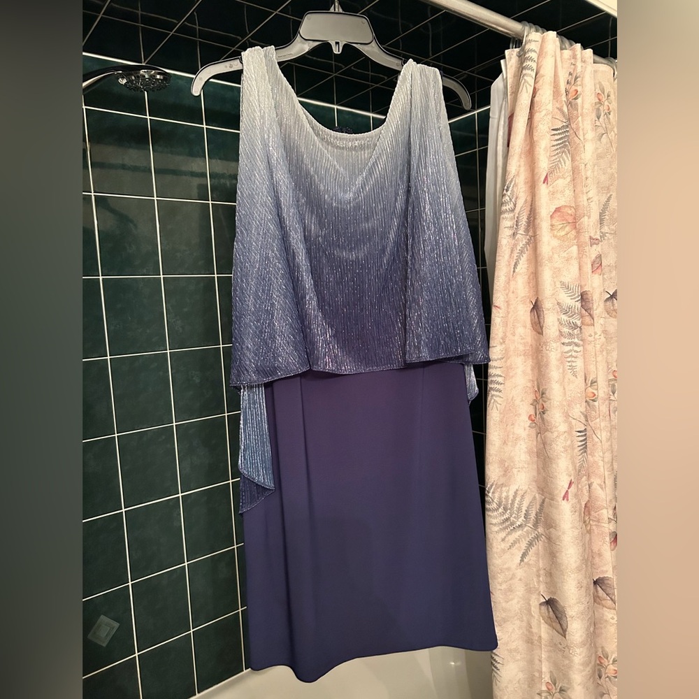 SLNY Blue Gradient Mini Dress